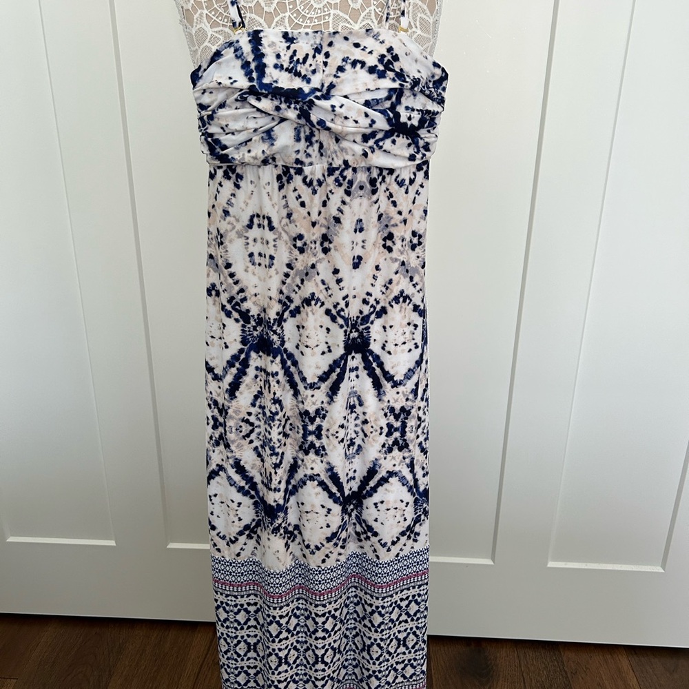 Blue and White Maxi Dress